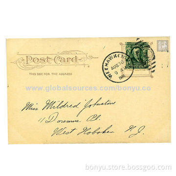 Post card, made of fancy paper and looks luxury, customized designs are accepted